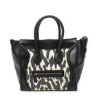 Celine Mini Luggage Black White Calfskin Leather