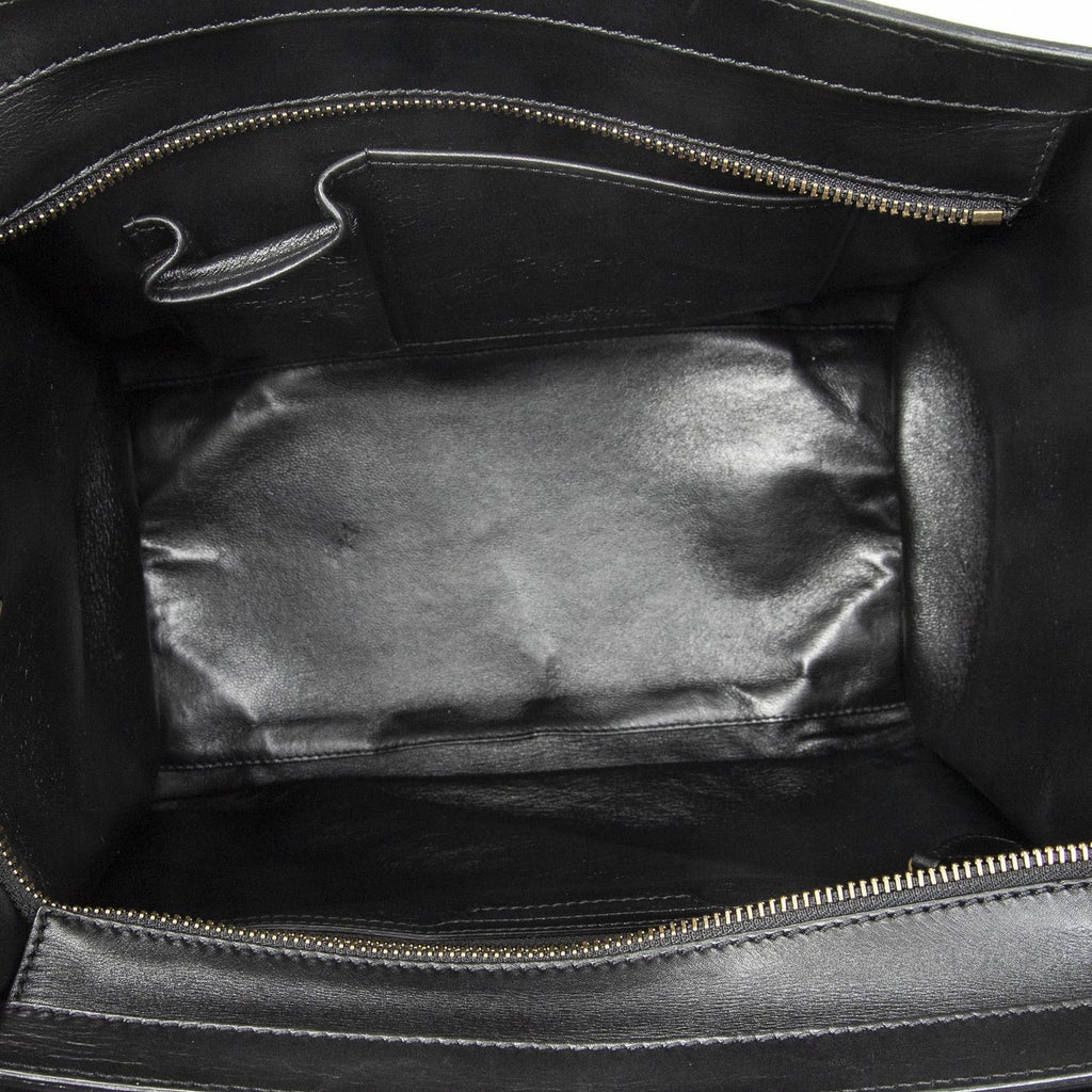 Celine Mini Luggage Black White Calfskin Leather — view 9