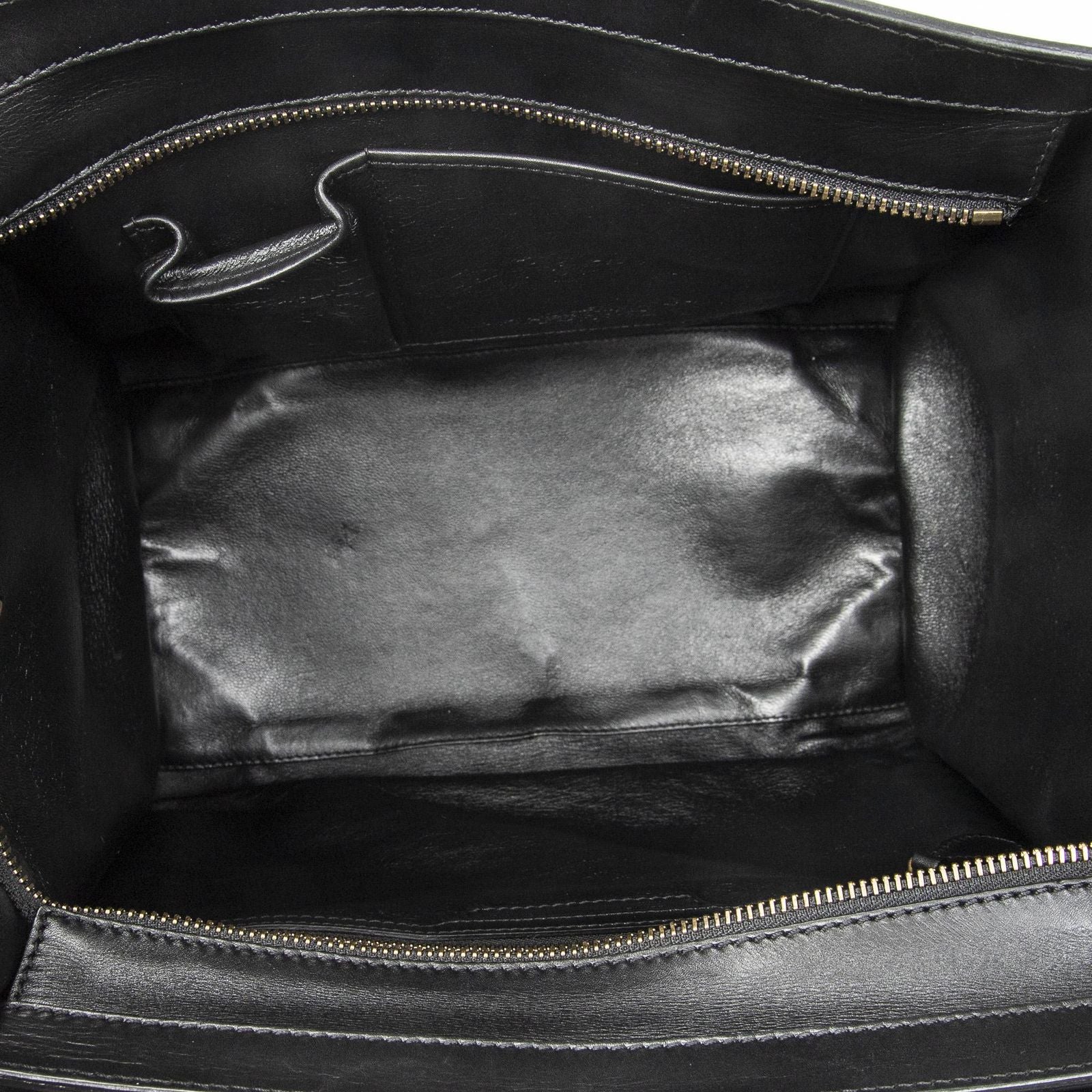 Celine Mini Luggage Black White Calfskin Leather — view 9