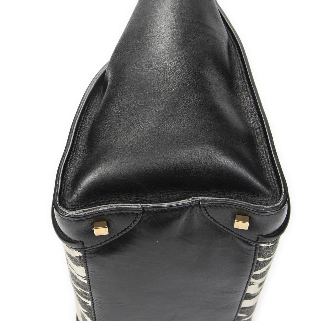 Celine Mini Luggage Black White Calfskin Leather — view 7