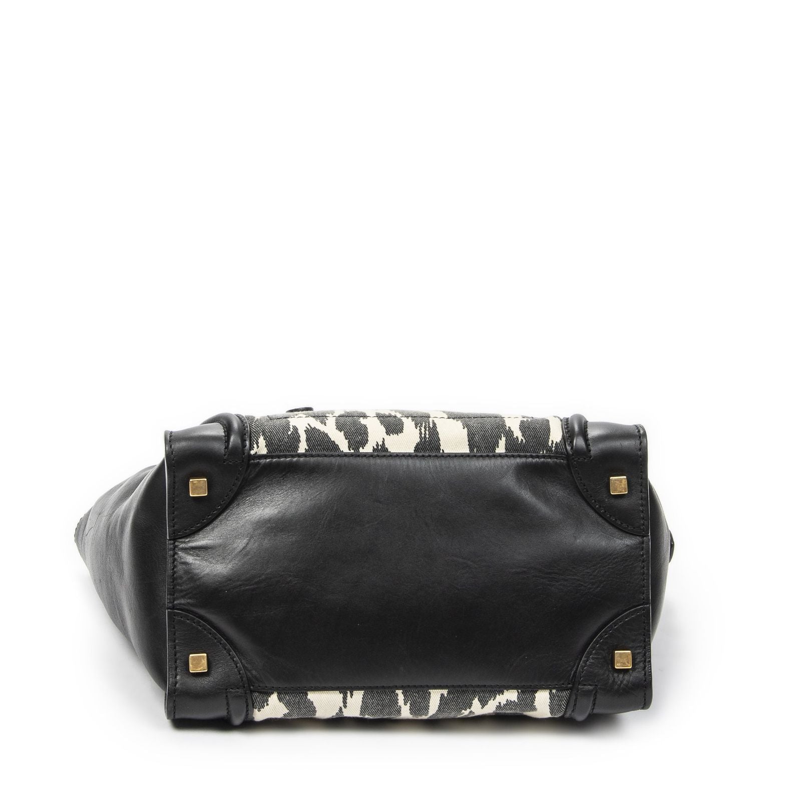 Celine Mini Luggage Black White Calfskin Leather — view 6