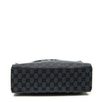 Gucci Large Square Bamboo Tote Bag Black GG Canvas