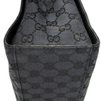 Gucci Large Square Bamboo Tote Bag Black GG Canvas