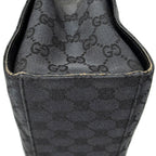 Gucci Large Square Bamboo Tote Bag Black GG Canvas