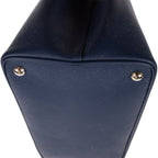 Prada Convertible Open Tote Bag Navy Saffiano Leather