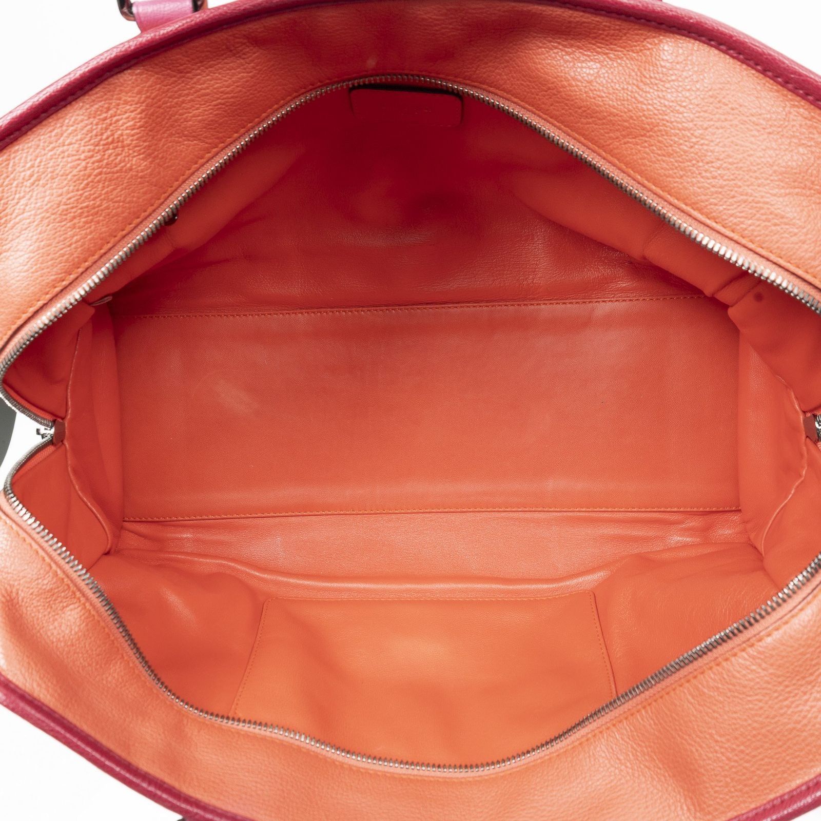 Loewe Amazona Orange Pink Grain Calf Skin Leather Handbag — view 9