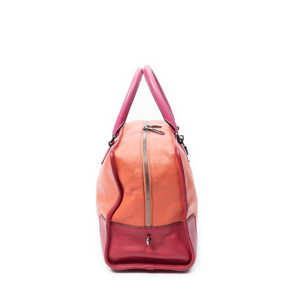 Loewe Amazona Orange Pink Grain Calf Skin Leather Handbag — view 4