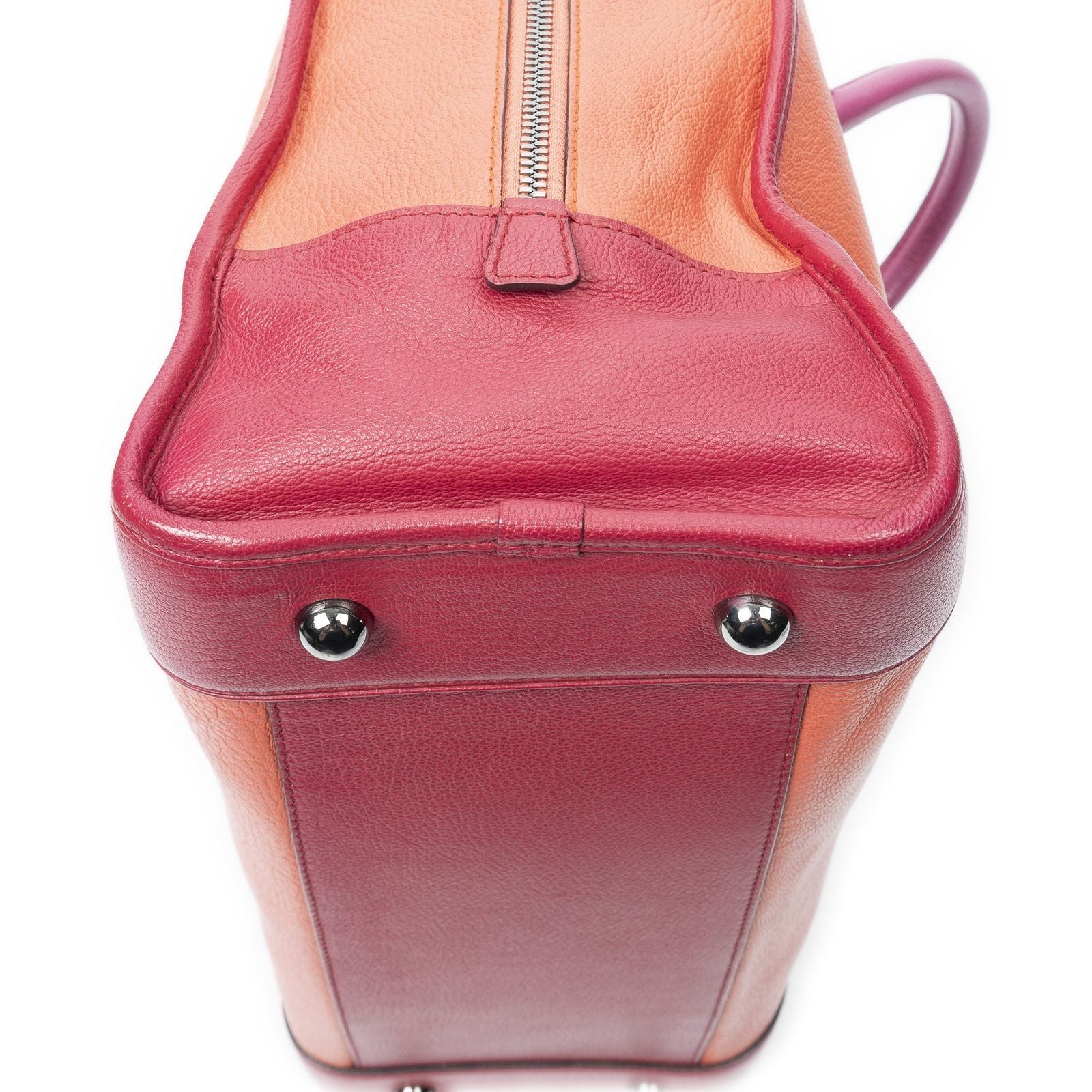 Loewe Amazona Orange Pink Grain Calf Skin Leather Handbag — view 7