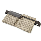Gucci Waist Pouch Dark Brown Beige Supreme Canvas