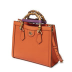 Gucci Bamboo Tote Orange Grain Calf Skin Leather — view 2
