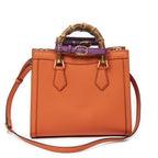 Gucci Bamboo Tote Orange Grain Calf Skin Leather — view 5