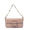 Gucci Small Rhinestone Horsebit Light Pink Calfskin Leather Shoulder