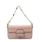 Gucci Small Rhinestone Horsebit Light Pink Calfskin Leather Shoulder