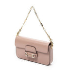 Gucci Small Rhinestone Horsebit Light Pink Calfskin Leather Shoulder — view 2