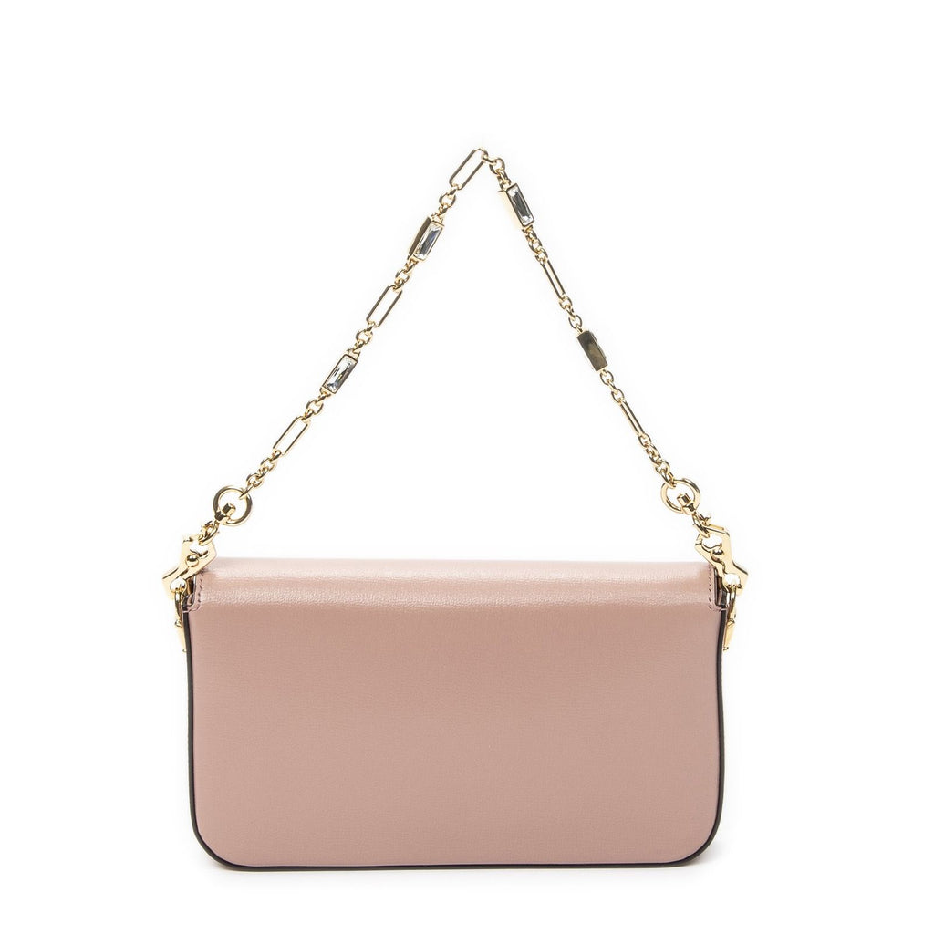 Gucci Small Rhinestone Horsebit Light Pink Calfskin Leather Shoulder — view 5