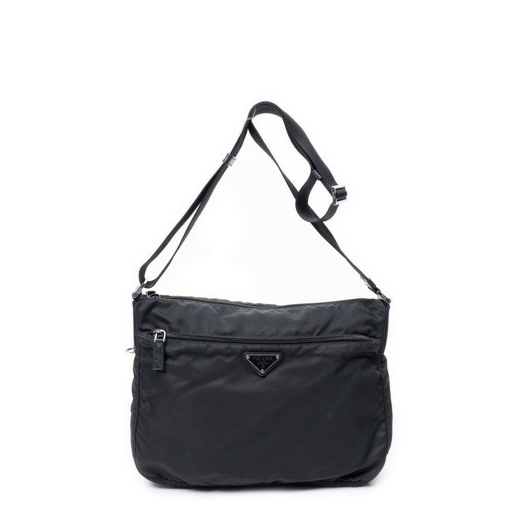 Prada Zip Crossbody Black Nylon Canvas