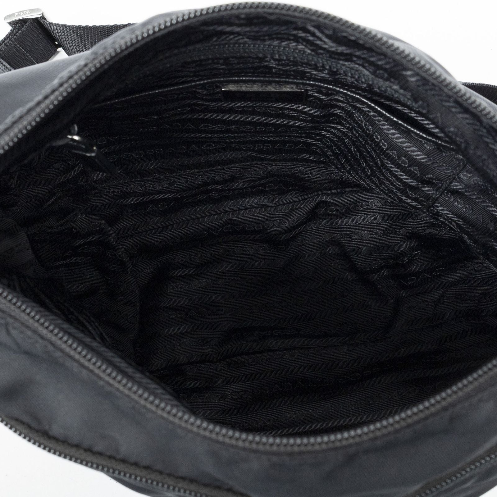 Prada Zip Crossbody Black Nylon Canvas — view 9
