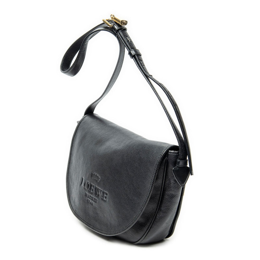 Loewe Heritage Flap Messenger Black Grain Calf Skin Leather — view 2