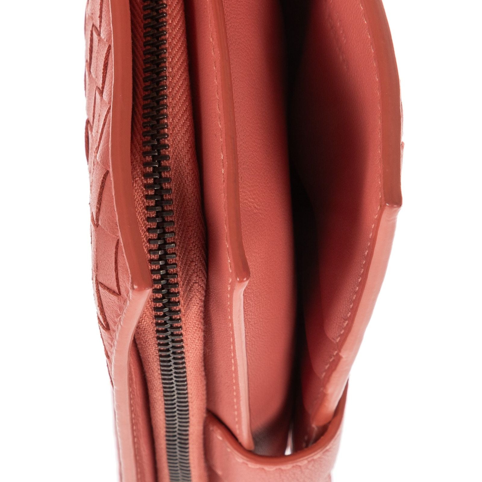 Bottega Veneta Continental Wallet Blush Pinkintrecciato Calfskin Leathera