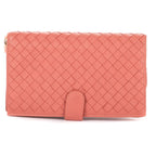 Bottega Veneta Continental Wallet Blush Pinkintrecciato Calfskin Leathera
