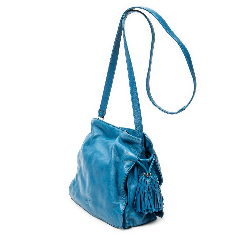 Loewe Small Tassel Flamenco Blue Calfskin Leather Shoulder — view 2