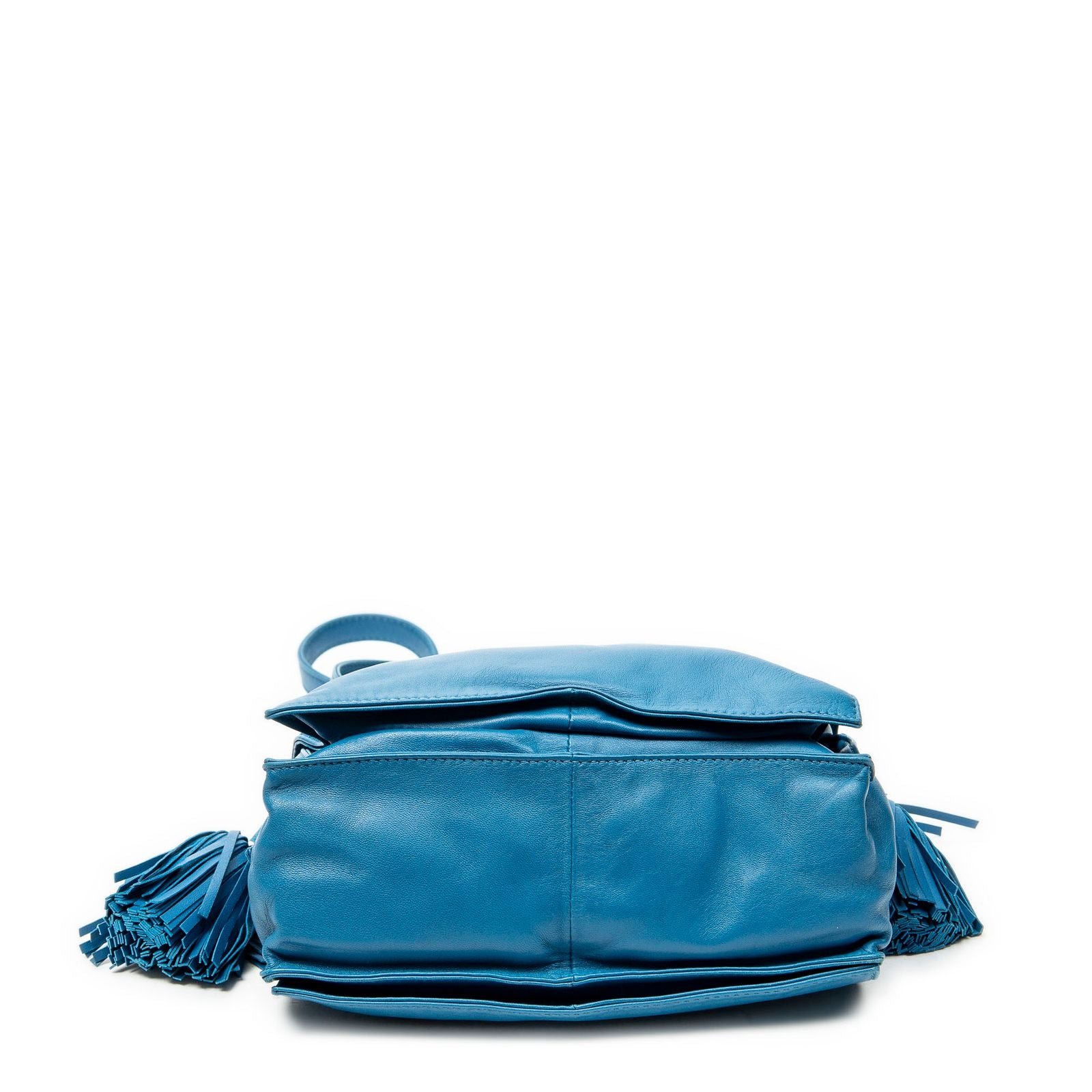 Loewe Small Tassel Flamenco Blue Calfskin Leather Shoulder — view 6
