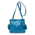 Loewe Small Tassel Flamenco Blue Calfskin Leather Shoulder