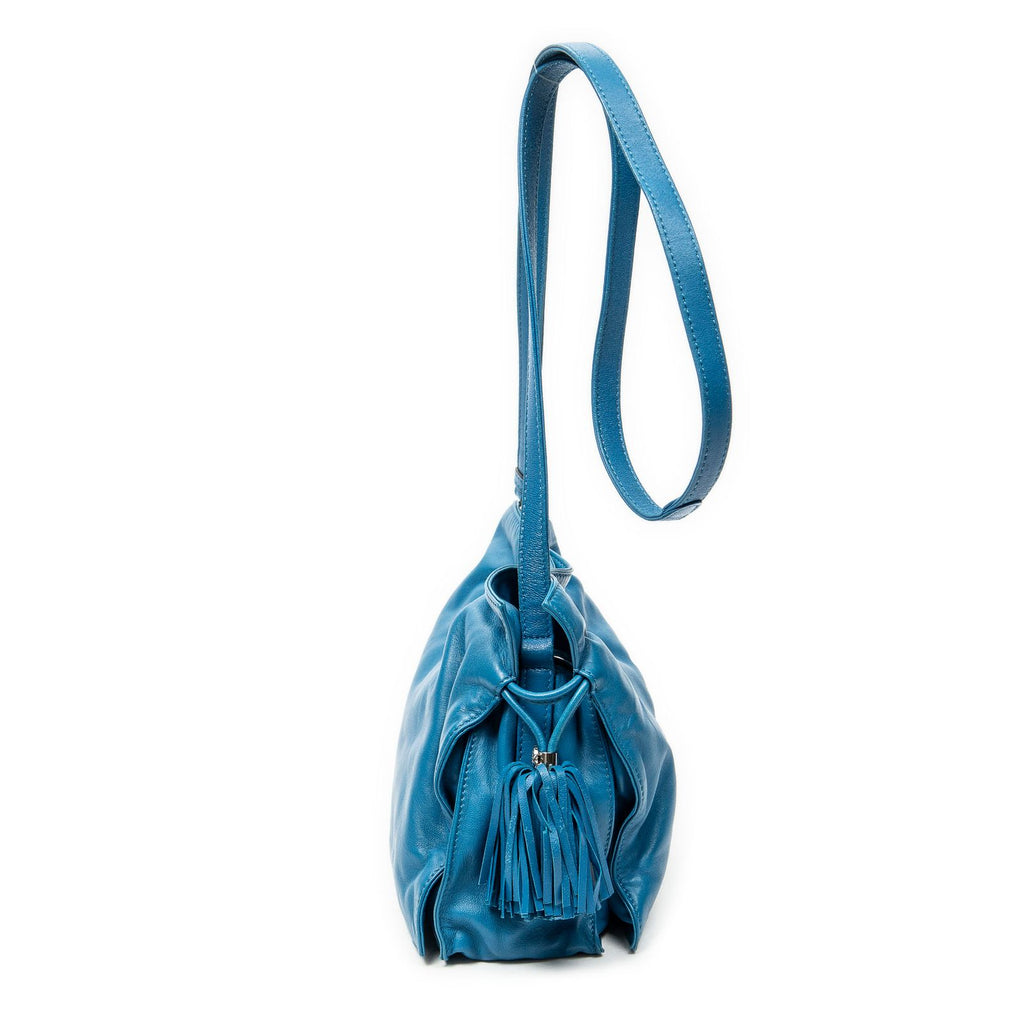 Loewe Small Tassel Flamenco Blue Calfskin Leather Shoulder — view 3