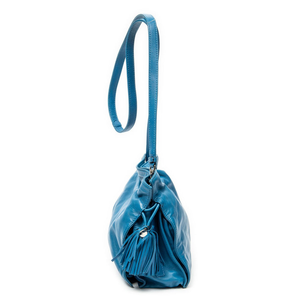 Loewe Small Tassel Flamenco Blue Calfskin Leather Shoulder — view 4