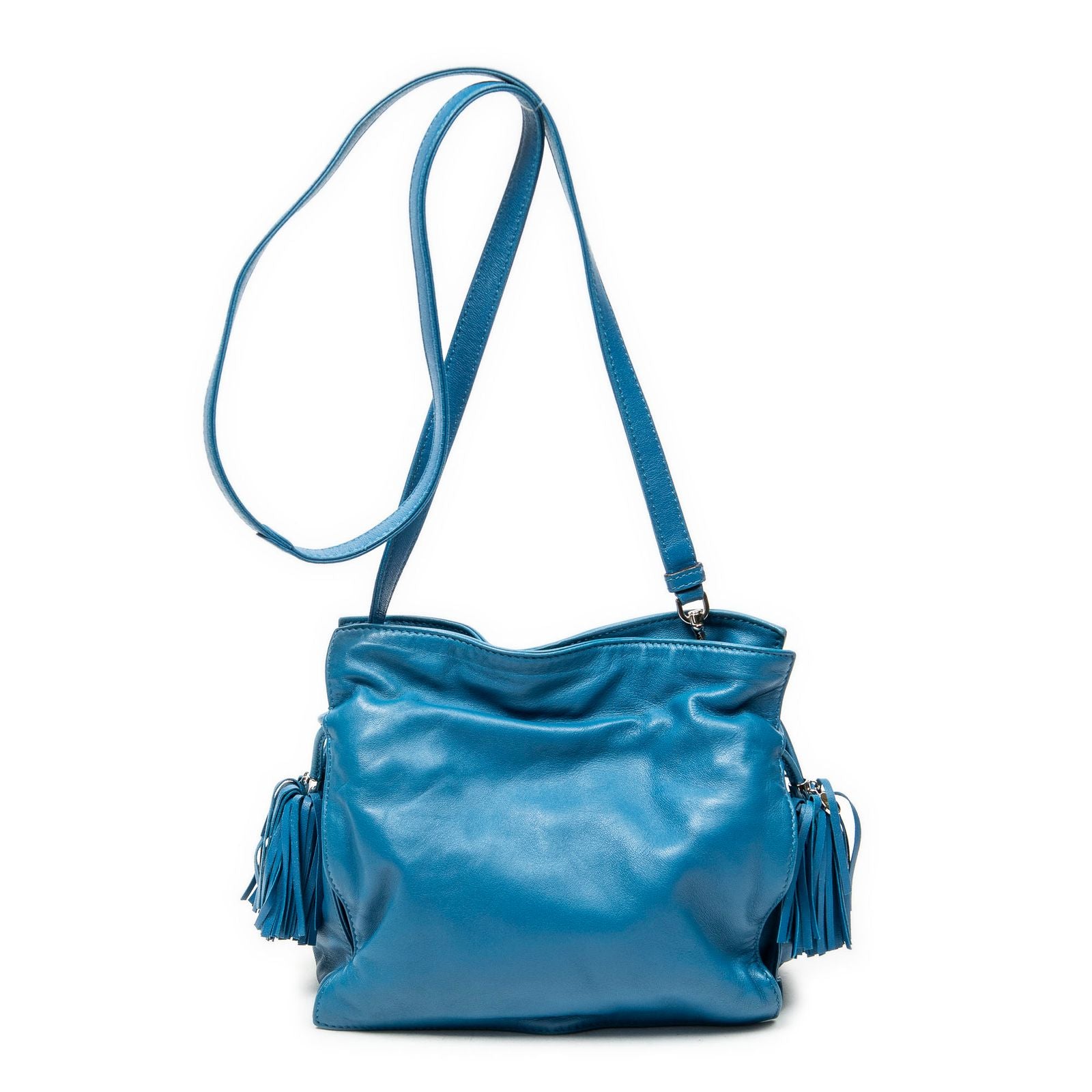 Loewe Small Tassel Flamenco Blue Calfskin Leather Shoulder — view 5