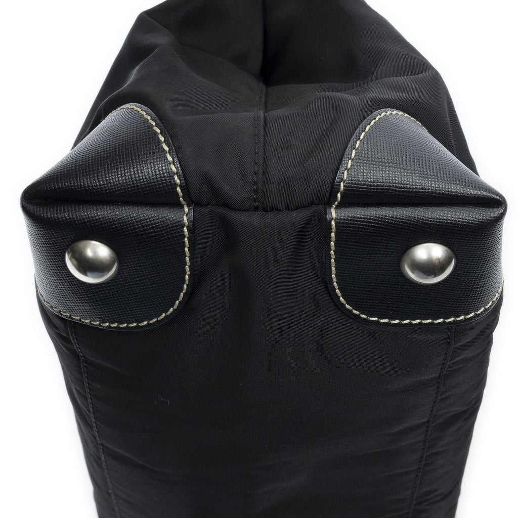 Prada Small Pop Tote Black Nylon Canvas — view 7
