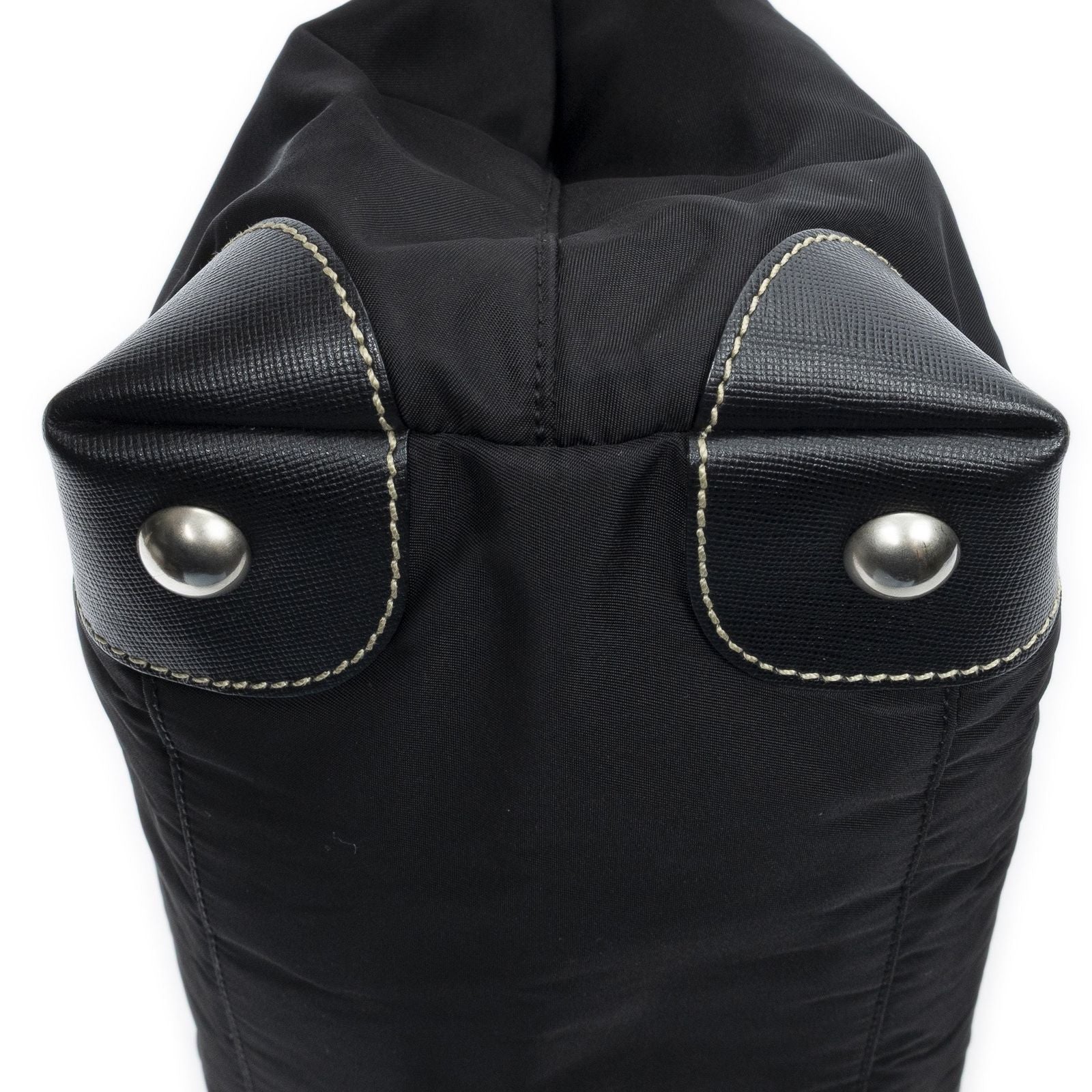 Prada Small Pop Tote Black Nylon Canvas — view 7