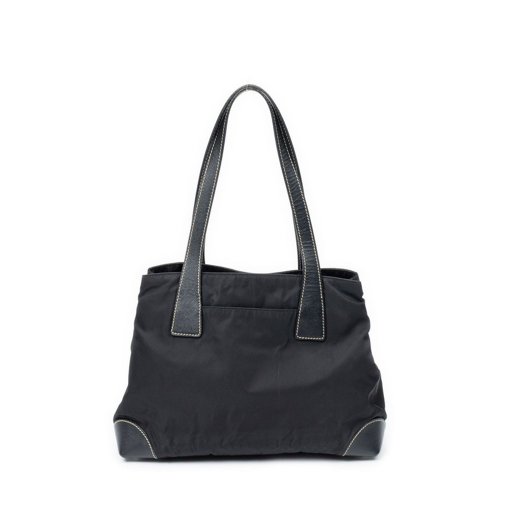 Prada Small Pop Tote Black Nylon Canvas — view 5
