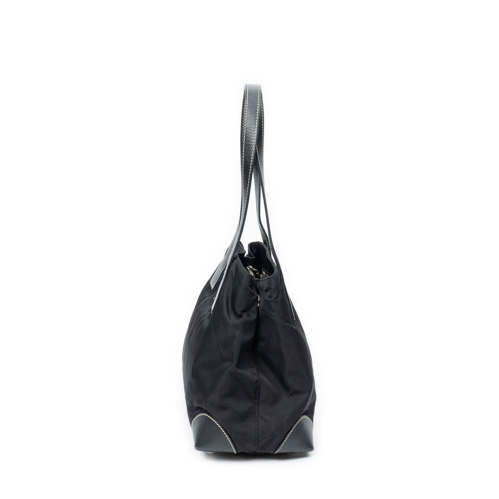 Prada Small Pop Tote Black Nylon Canvas — view 3