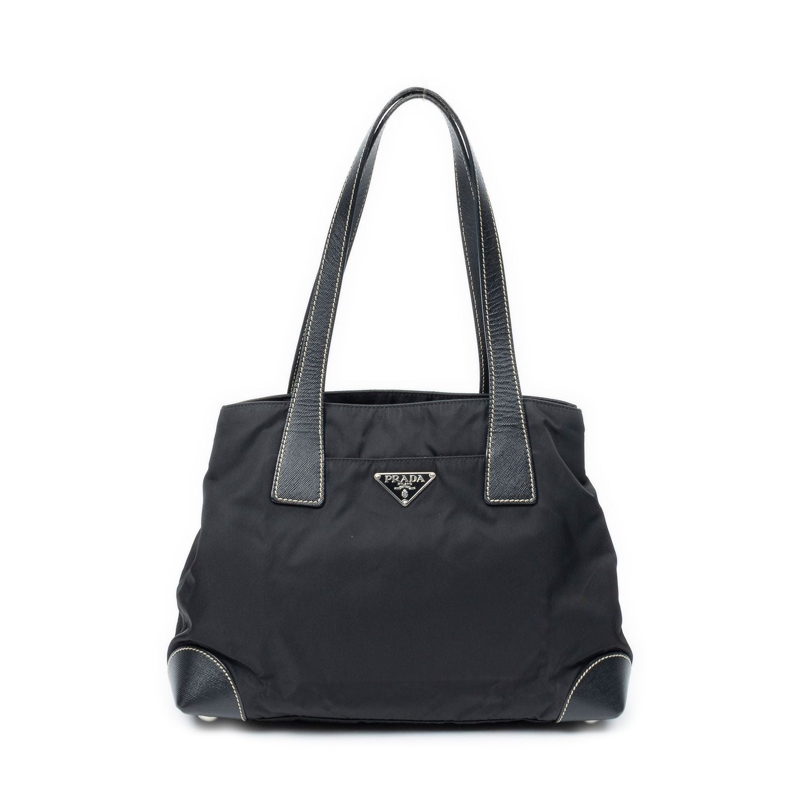 Prada Small Pop Tote Black Nylon Canvas