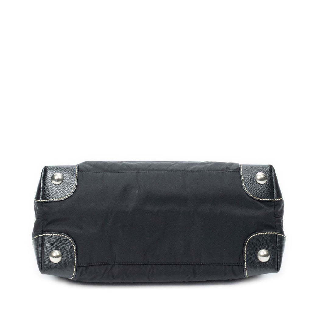Prada Small Pop Tote Black Nylon Canvas — view 6