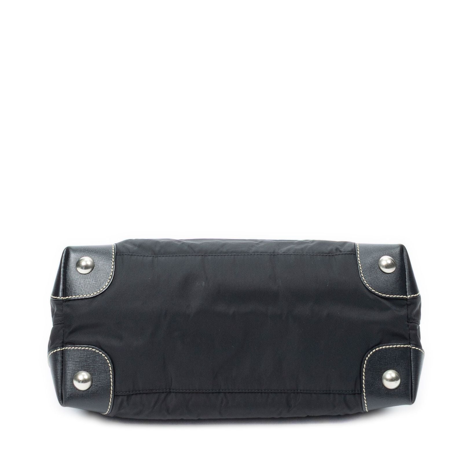 Prada Small Pop Tote Black Nylon Canvas — view 6