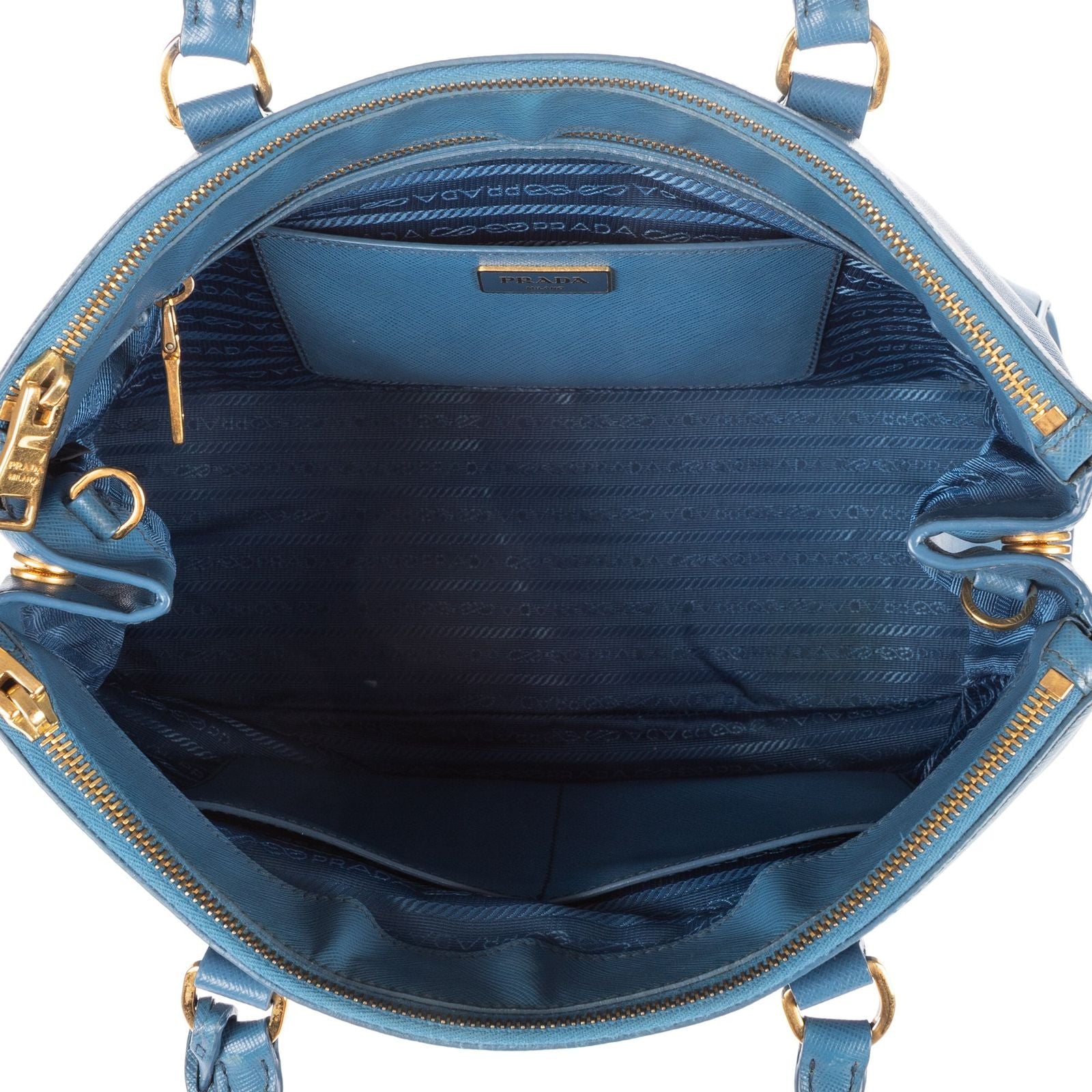 Prada Garda Tote Blue Saffiano Leather — view 9