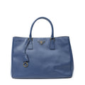 Prada Radio Pun Tote Navy Saffiano Leather