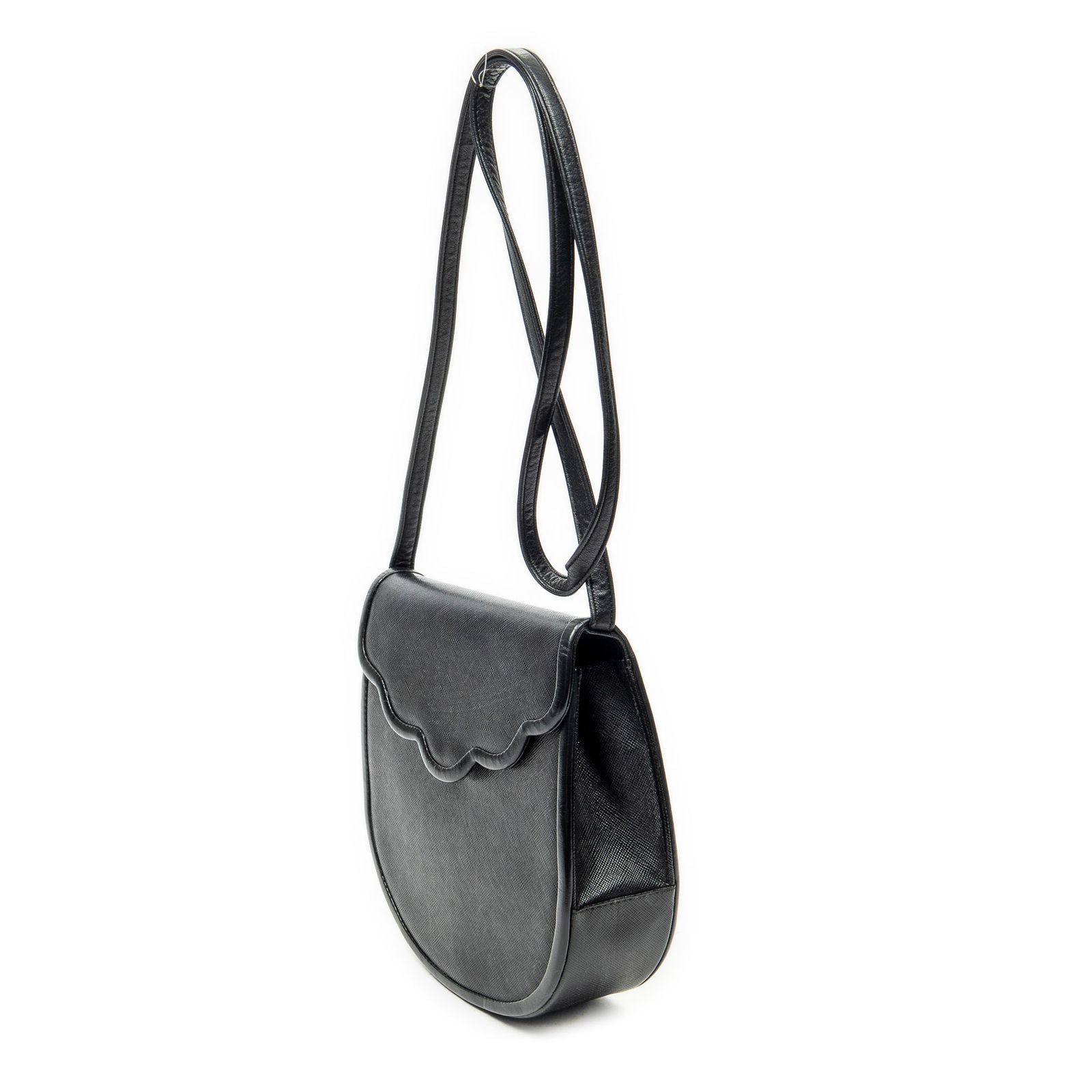 Saint Laurent Vintage Flap Crossbody Black Grain Calf Skin Leather — view 2
