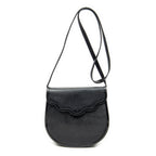 Saint Laurent Vintage Flap Crossbody Black Grain Calf Skin Leather