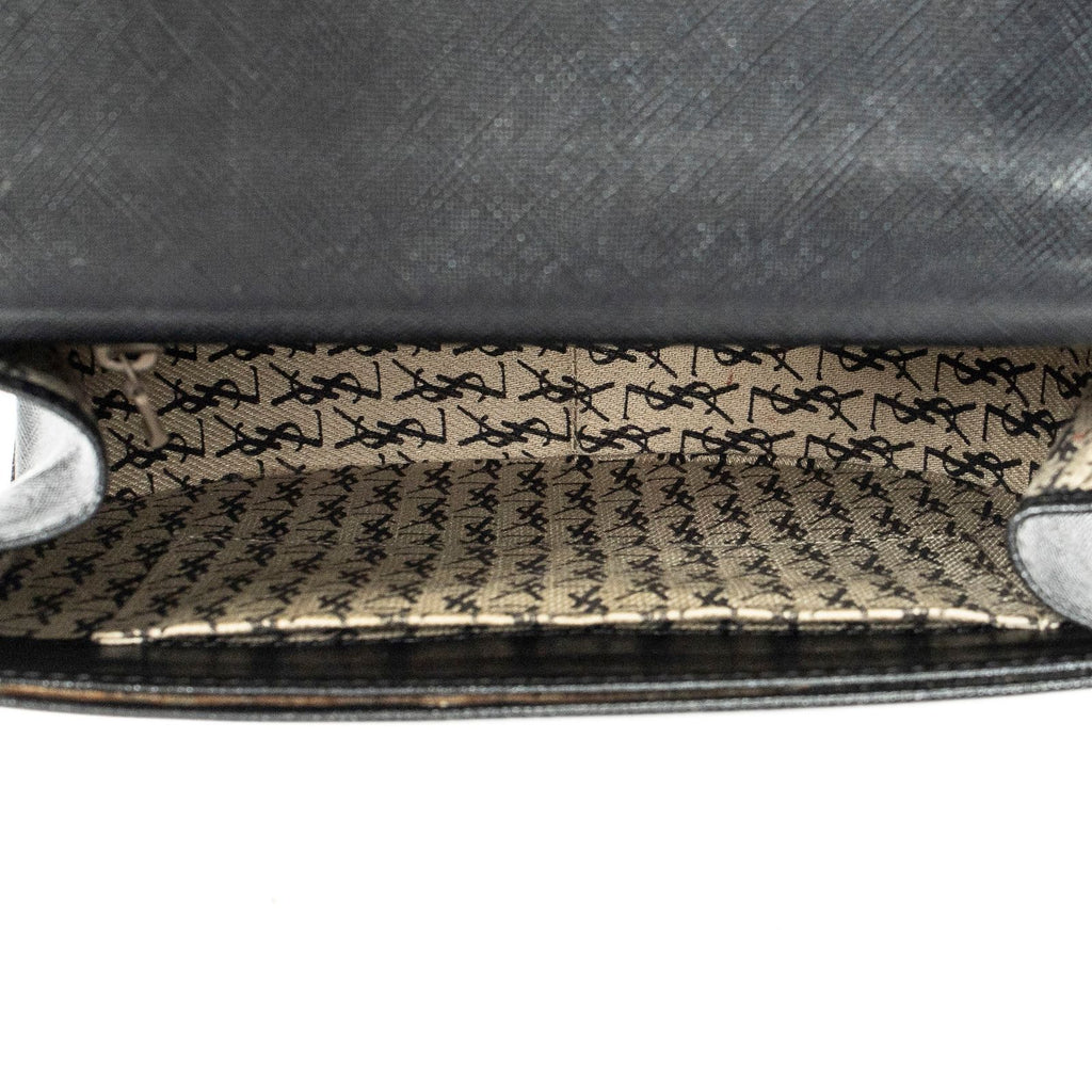 Saint Laurent Vintage Flap Crossbody Black Grain Calf Skin Leather — view 9