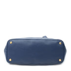 Prada Pocket Shopping Tote Navy Vitello Daino — view 6