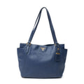 Prada Pocket Shopping Tote Navy Vitello Daino