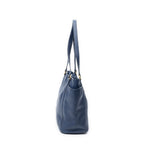 Prada Pocket Shopping Tote Navy Vitello Daino — view 4