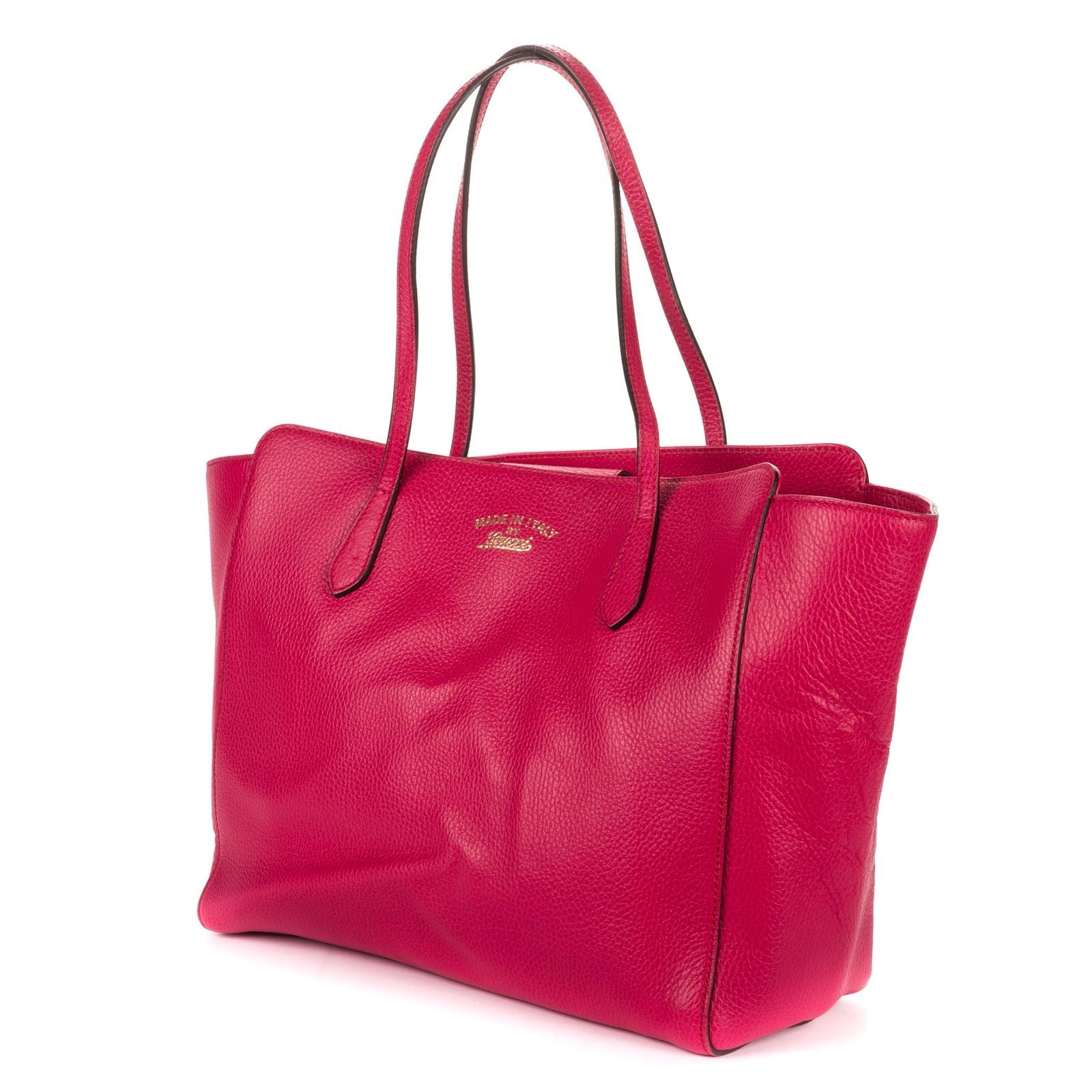 Gucci Shopping Tote Fuchsia Pink Grain Calf Skin Leather — view 2
