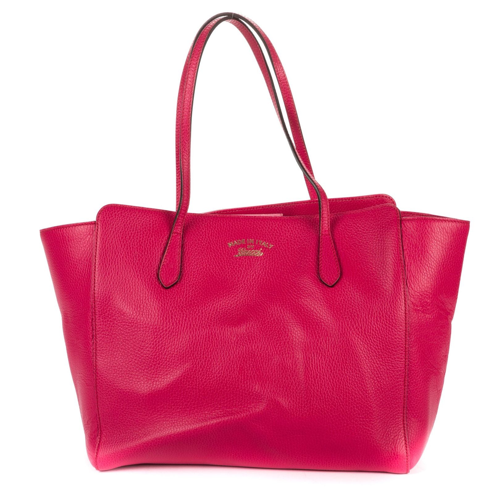 Gucci Shopping Tote Fuchsia Pink Grain Calf Skin Leather