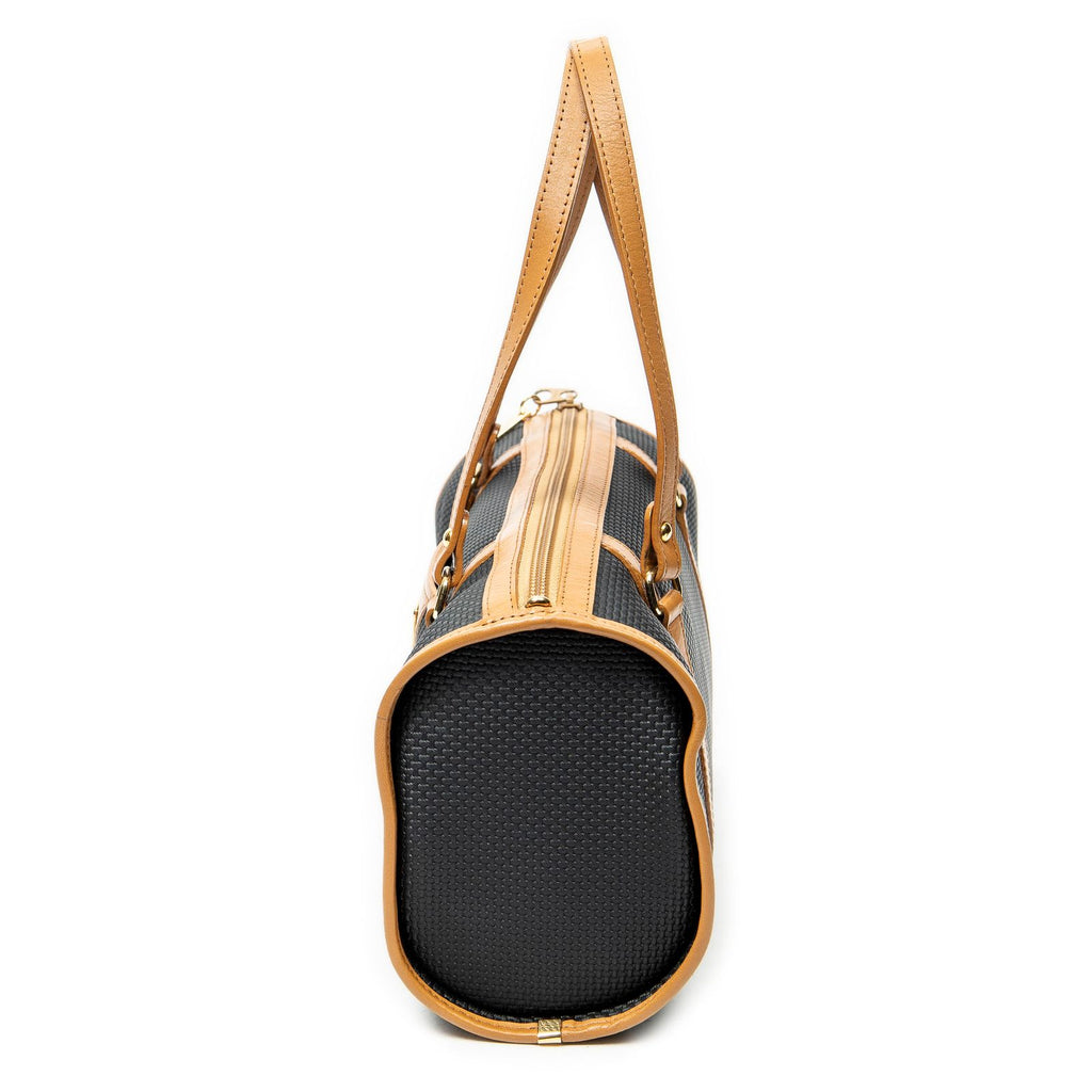 Saint Laurent Vintage Bowling Bag Black Brown Van Gogh Canvas — view 3