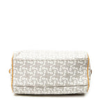 Celine Zip Boston White Beige Carriage Print Canvas Handbag — view 6