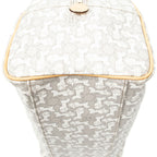 Celine Zip Boston White Beige Carriage Print Canvas Handbag — view 8